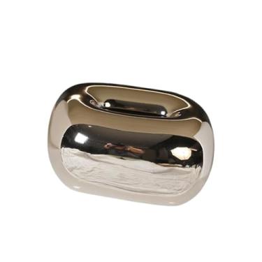 Imagem de predolo Porta-lenços de cerâmica, porta-guardanapos, enfeite de mesa original para sala de estar, escritório, mesa de cabeceira e cozinha, Prata