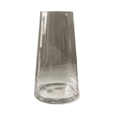 Imagem de Vaso de flores pequeno de vidro transparente moderno decoração simples arranjo de flores na sala de estar alimentado com água vaso de flores secas peças centrais (preto claro, pequeno)