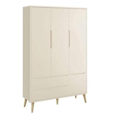 Imagem de Guarda Roupa Infantil Theo 3 Portas Areia com Pés Madeira Natural – Reller
