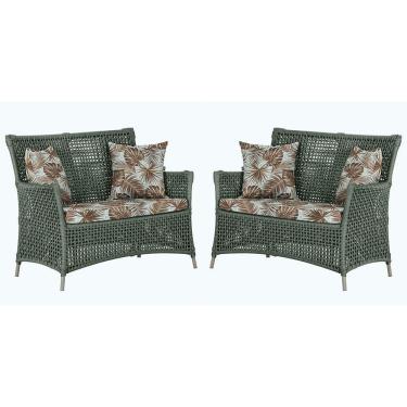 Imagem de 2 Sofás área Externa Igapó Alumínio Fendi Corda Náutica E6 Verde