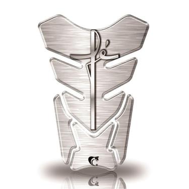 Imagem de Protetor De Tanque Adesivo Moto Honda Yamaha Suzuki Fé Cinza Cor Cinza