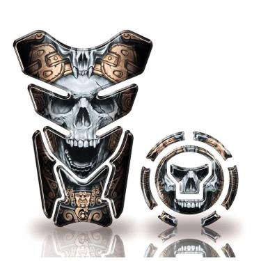 Imagem de Protetor Tanque E Bocal Honda + 2018 Caveira Preto3