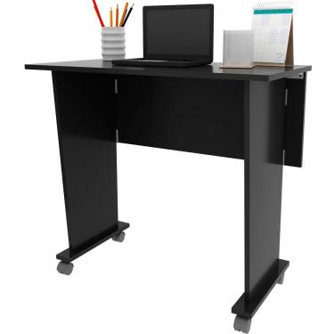 Imagem de Mesa Escrivaninha Dobrável Com Rodízio Preto
