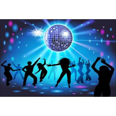 Imagem de Painel de Tecido Sublimado Disco Luzes Dança Neon Balada Noturna - Fab
