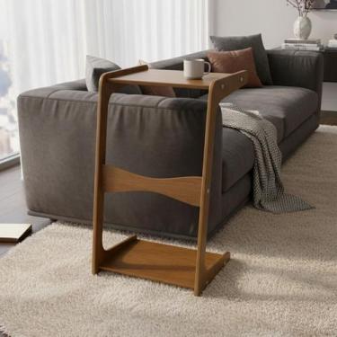 Imagem de Mesa de Canto Itália Suporte Lateral Sofá com Base Clássica Curva Cast