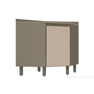 Imagem de Gabinete De Cozinha Modulado Balcão Canto Oblíquo Connect 1 Porta C/tampo Duna/cristal - Henn