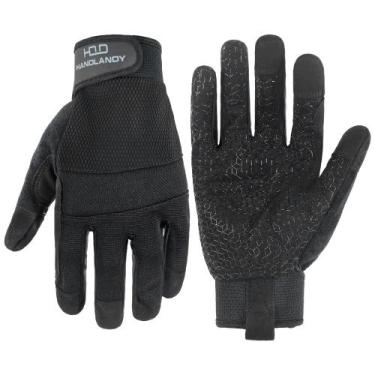 Imagem de Luvas de trabalho HANDLANDY Grip para mulheres e homens, pretas, média