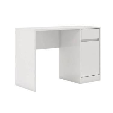 Imagem de Mesa Escrivaninha Office Morada 109cm com Gaveta e Porta Home Office/Estudos MDP Brilhante Branco