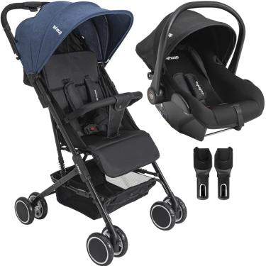 Imagem de Carrinho de Bebe com Bebe Conforto Colinho Kiddo Mascote Marinho