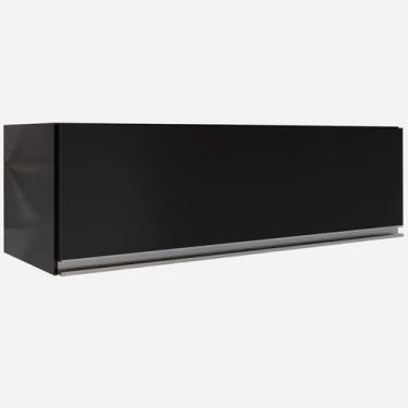 Imagem de Armário Aéreo de Geladeira com Porta 80 cm Helo Preto - Maderatto, Pre