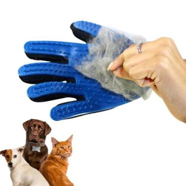 Imagem de Luva Pet Remove Pelo De Cães Gatos Ideal Para Banho - Luvas E Cia