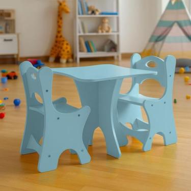 Imagem de Mesa Infantil com 2 Cadeiras Elise para Criança Atividade Escola Crech