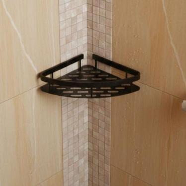 Imagem de Prateleira de Canto Suporte Banheiro Porta Utensílios de Banho em Alum