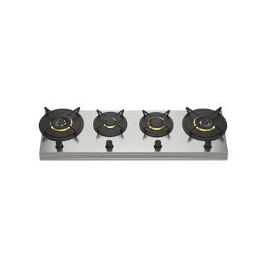 Imagem de COOKTOP ELETTROMEC DOMINÓ A GÁS 4 BOCAS PARA REVESTIMENTO 120CM 220V CKG-4Q-120-SR-2TLA