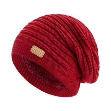 Imagem de Gorro De Inverno Unissex Com Listras E Forro De Pelúcia, Chapéu Tricot