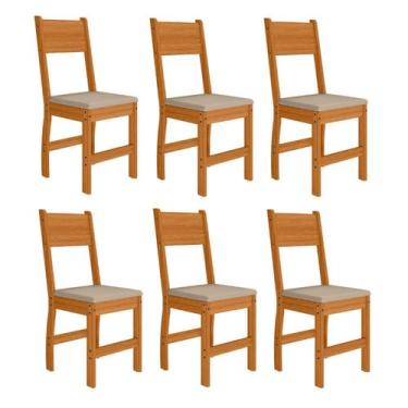 Imagem de Kit 6 Cadeiras de Jantar MDF Milano - Poliman Móveis