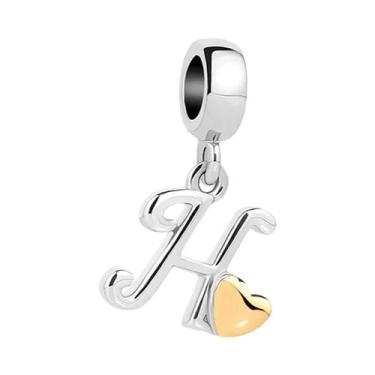 Imagem de Pingente De Coração Com 26 Letras Do Alfabeto LOVE Em Prata Esterlina 