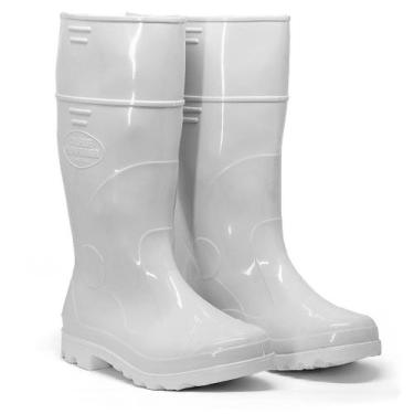 Imagem de Bota Galocha Industrial Branca Cano Alto Pvc Borracha Pampeana - Calfo