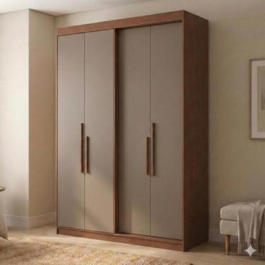 Imagem de Guarda Roupa Solteiro 4 Portas e 2 Gavetas 100% MDF Manila Carvalho Ve