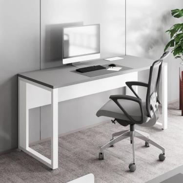 Imagem de Mesa Plataforma Individual com Caixa de Tomadas Pés Metal 120cm Indust