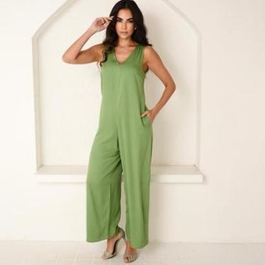 Imagem de Macacão Pantalona Decote V B'Bonnie Bianca Pistache-Feminino