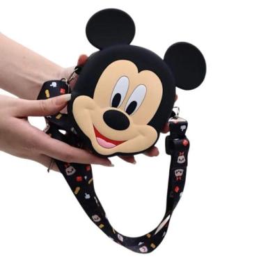Imagem de Bolsinha Mickey Mouse Infantil Silicone Com Alça Carteira - Sem marca