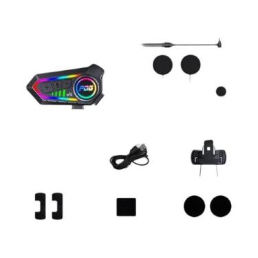 Imagem de Intercomunicador Bluetooth 6.0 Para Capacete De Moto Y10 Max Com Reduç