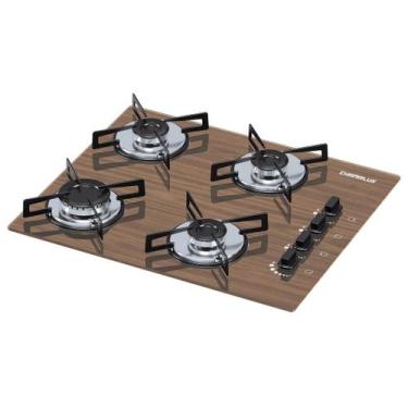 Imagem de Cooktop chamalux 4 bocas ultra chama amadeirado escuro