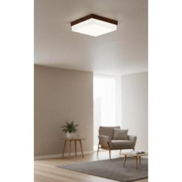 Imagem de 2x Plafon 30x30 Madeira Acrílico Franja MDF: Luz Aconchegant - Congrat