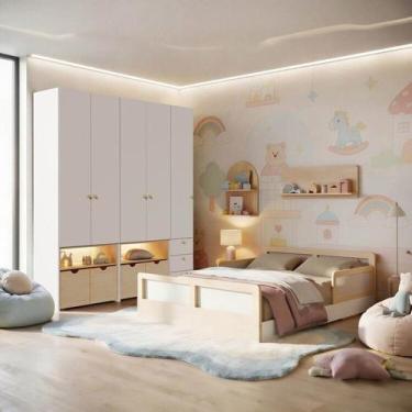 Imagem de Guarda-roupa Modulado Wave e Cama Casal Lift Casatema Madeiraoriginals