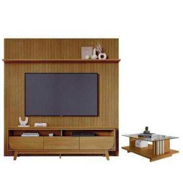 Imagem de Estante Home Theater Com Bancada Suspensa Luna com Mesa de Centro Friz