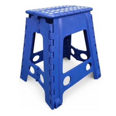 Imagem de Banqueta Dobrável Portátil 45cm Plástico Resistente Camping Cozinha Do