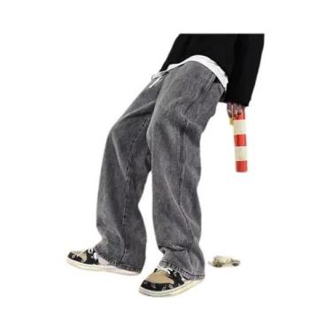 Imagem de Calças Jeans Masculinas Casuais Longas 2025 Estilo Coreano Retas De Pe