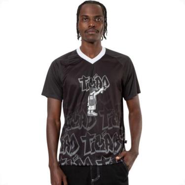 Imagem de Camiseta Esportiva Masculina Corinthians Timão - Surf Center, Preto, G