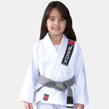 Imagem de Kimono Jiu Jitsu Koral Infantil Trançado Branco-M0, M0, Branco