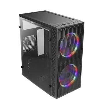 Imagem de Gabinete Gamer Hive BG-057 Preto Bluecase - S/Fonte / 2x Fan Rainbow /
