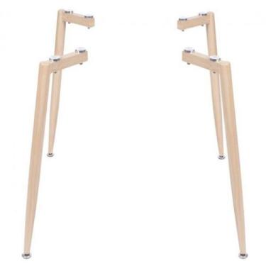Imagem de Base em Aço para Mesa 72cm Falcon Bege/Madeira - OR Design