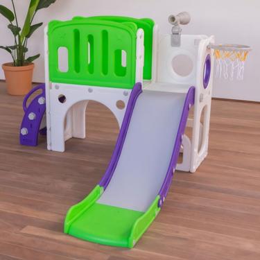 Imagem de Playground Infantil Mini Mundo Infinity ALCH5045 1 a 4 Anos Plástico Rotomoldado 5 em 1 com Escorregador e Cesta
