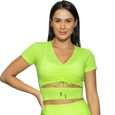 Imagem de Cropped Run More Play Time Feminino, Verde fluor, G