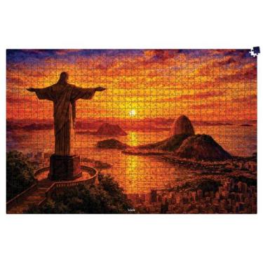Imagem de Quebra-cabeça 1.000 peças em madeira Cristo Rio de Janeiro - Babebi