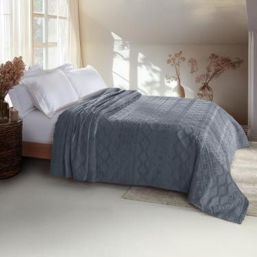 Imagem de Colcha Queen Vintage Memories - Jolitex, AZUL QUARTZ