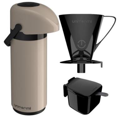Imagem de Kit Garrafa Térmica Verona 1 Litro Suporte para Filtro de Café e Açuca