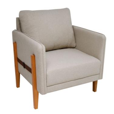 Imagem de Poltrona Nice Linho Bege e Mel