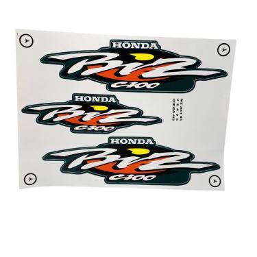 Imagem de Kit Adesivo Jogo Faixas Moto Honda Biz 100 2001 Ks Verde