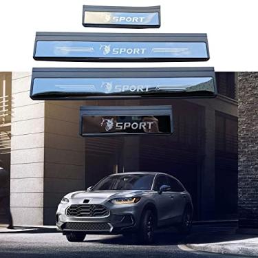 Imagem de GZBFTDH Proteção de Peitoril Soleira da Porta, para Honda HRV 2022 hrv Carro Acessórios, Aço Inoxidável Kick Plate Guard de Pedal de Limiar Protetor, Peças para Automóveis