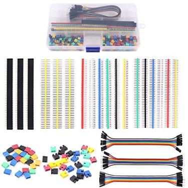 Imagem de Glarks — Cabeçalhos de Pino de 40 Pinos de Transparência 248 Peças e Bonés de Placa de Circuito de 2,54 mm com Cabos de Fita de Arame de Pão com Conjunto de Conectores para Tecnologia Eletrônica Arduino DIY