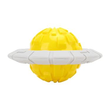 Imagem de HEEPDD Brinquedo de mastigar para animais de estimação, interativo, resistente à mordida, brinquedo interativo de limpeza de dentes para cães, brinquedo interativo com bola (amarelo)