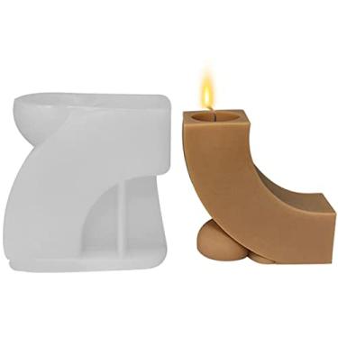 Imagem de vela silicone 3D, criativo em forma tubo em U, fundição feito à mão, resina, cera aroma, para fazer velas, artesanato, sabonete, chocolate, bolo, cera abelha