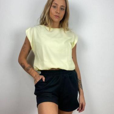 Imagem de Camiseta Aveloz Feminina Muscle Tee Com Elástico Amarelo - Aveloz Styl
