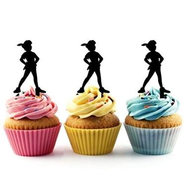 Imagem de Topos de acrílico para cupcake Peter Pan Lost Boy Silhouette 12 peças